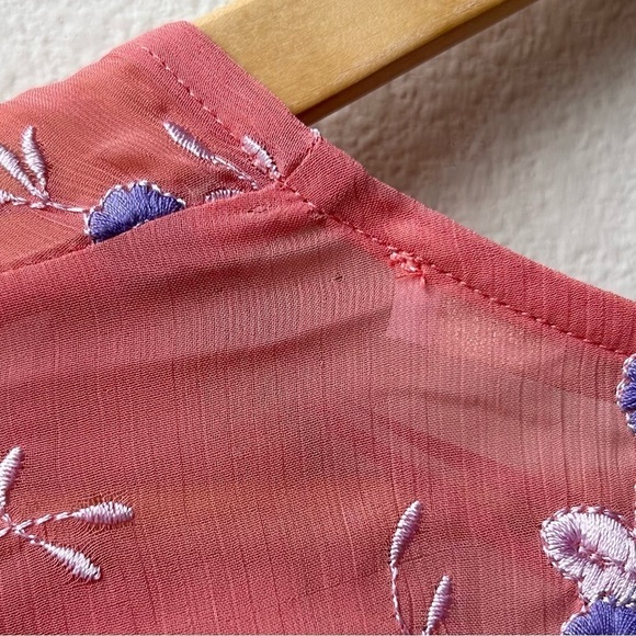 NWT LA MAISON TALULAH Sonder coral floral long sleeve ruffle midi dress Sz M - Picture 12 of 16